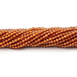 2mm Hessonite Garnet Micro Faceted Round Beads 12.5 inch 169 pieces (ONLINE ORDER ONLY)