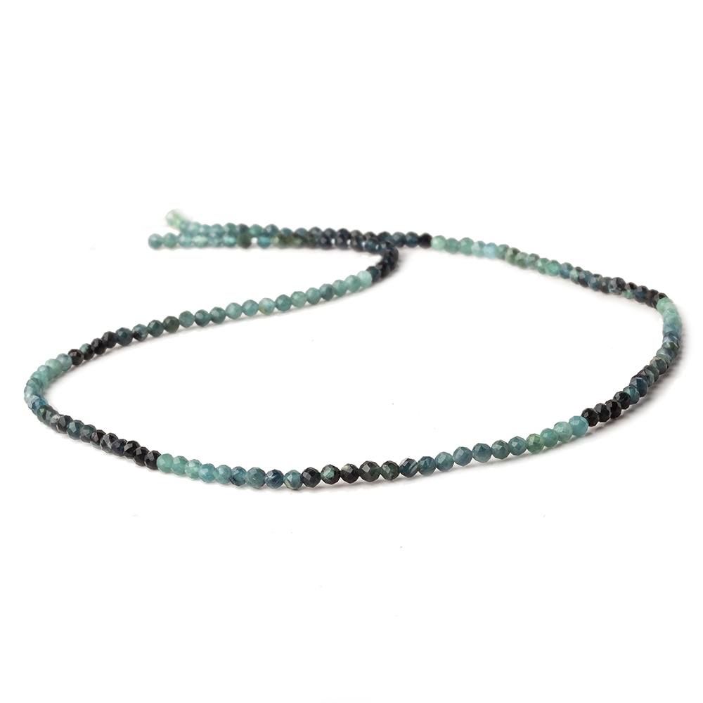 2mm Indicolite Blue Tourmaline micro faceted round beads 13 inch 150 pieces AA (ONLINE ORDER ONLY)