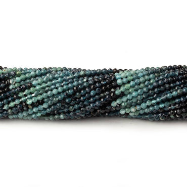 2mm Indicolite Blue Tourmaline micro faceted round beads 13 inch 150 pieces AA (ONLINE ORDER ONLY)