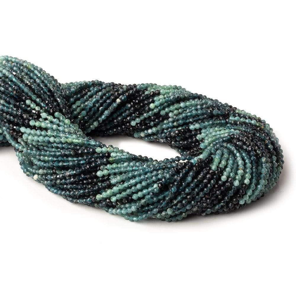 2mm Indicolite Blue Tourmaline micro faceted round beads 13 inch 150 pieces AA (ONLINE ORDER ONLY)