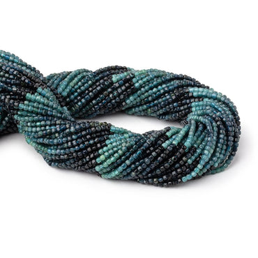 2mm Indicolite Tourmaline Micro Faceted Cube Beads 12.75 inch 150 pieces AA (ONLINE ORDER ONLY)