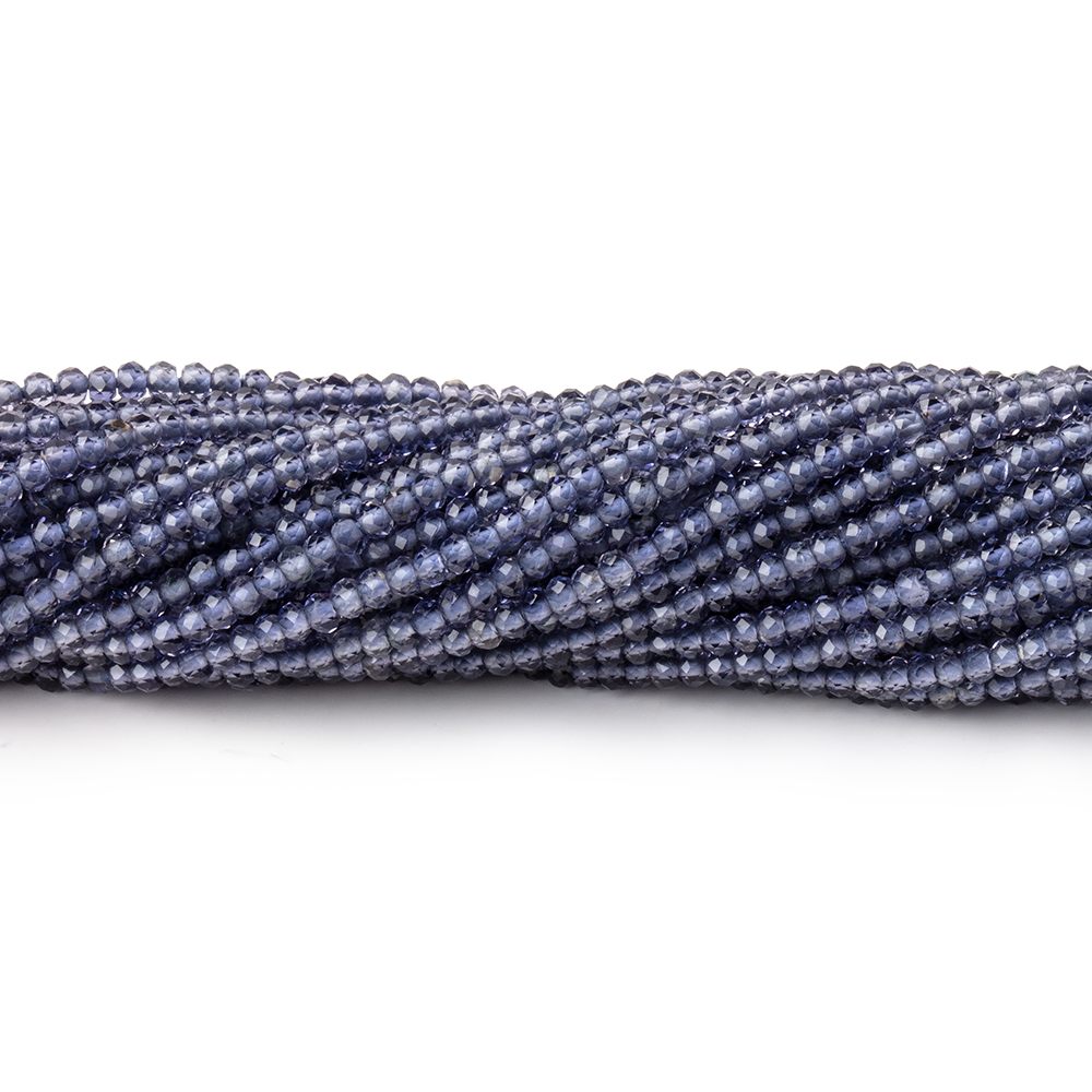 2mm Iolite Micro Faceted Rondelle Beads 13 inches 220 pieces AAA (ONLINE ORDER ONLY)