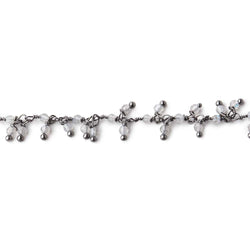 2mm Labradorite Micro Faceted Rounds Black Gold Dandling Chain by the Foot (ONLINE ORDER ONLY)