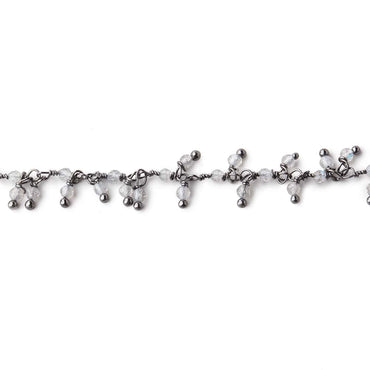 2mm Labradorite Micro Faceted Rounds Black Gold Dandling Chain by the Foot (ONLINE ORDER ONLY)