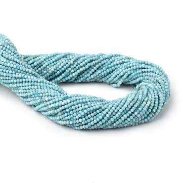 2mm Larimar micro faceted round beads 12.5 inch 180 pieces (ONLINE ORDER ONLY)