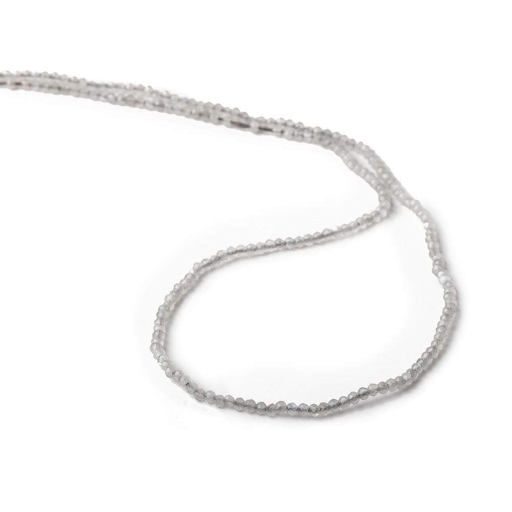 2mm Light Grey Moonstone microfaceted rondelle beads 13 inch 175 pieces (ONLINE ORDER ONLY)