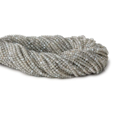 2mm Light Grey Moonstone microfaceted rondelle beads 13 inch 175 pieces (ONLINE ORDER ONLY)