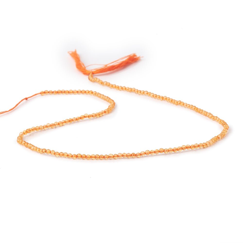 2mm Madeira Citrine Micro Faceted Round Beads 12.5 inch 164 pieces AA (ONLINE ORDER ONLY)