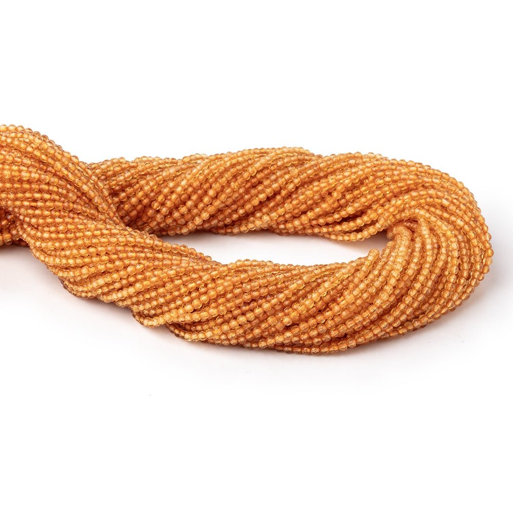 2mm Madeira Citrine Micro Faceted Round Beads 12.5 inch 164 pieces AA (ONLINE ORDER ONLY)