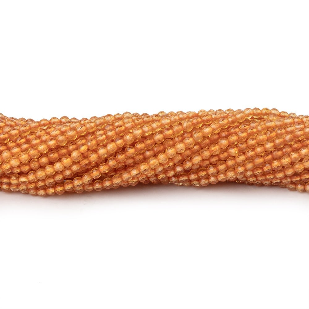 2mm Madeira Citrine Micro Faceted Round Beads 12.5 inch 164 pieces AA (ONLINE ORDER ONLY)