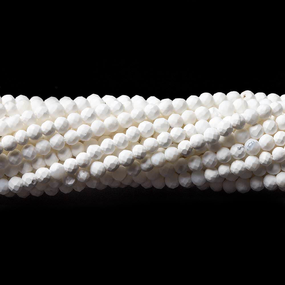 2mm Matte Magnesite Micro Faceted round beads 13 inch 180 pieces (ONLINE ORDER ONLY)