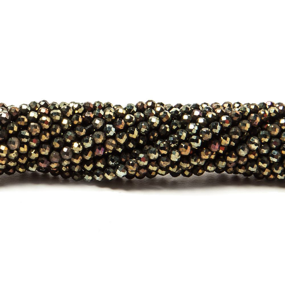 2mm Metallic Bronze Black Spinel Micro Faceted Rondelle Beads 13 inch 183 pcs (ONLINE ORDER ONLY)