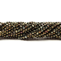 2mm Metallic Bronze Black Spinel Micro Faceted Rondelle Beads 13 inch 183 pcs (ONLINE ORDER ONLY)