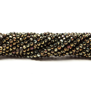 2mm Metallic Bronze Black Spinel Micro Faceted Rondelle Beads 13 inch 183 pcs (ONLINE ORDER ONLY)