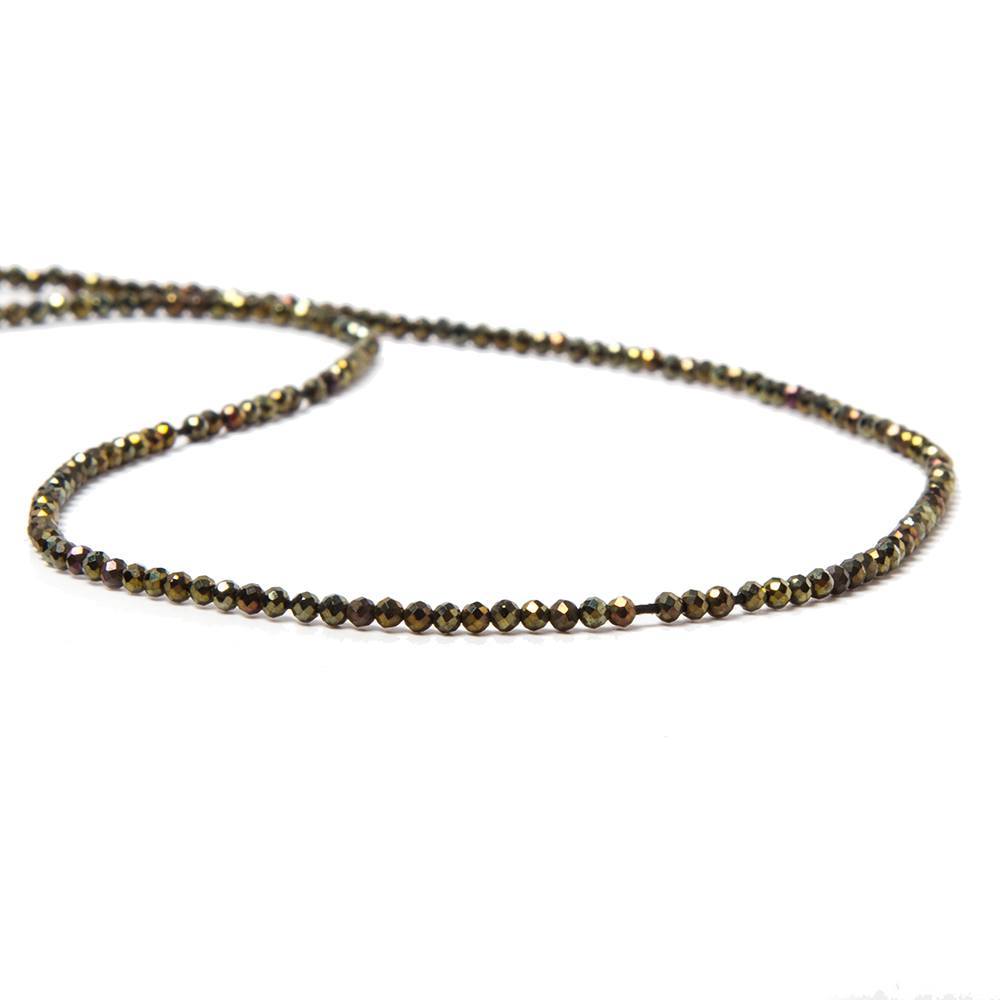 2mm Metallic Bronze Black Spinel Micro Faceted Rondelle Beads 13 inch 183 pcs (ONLINE ORDER ONLY)