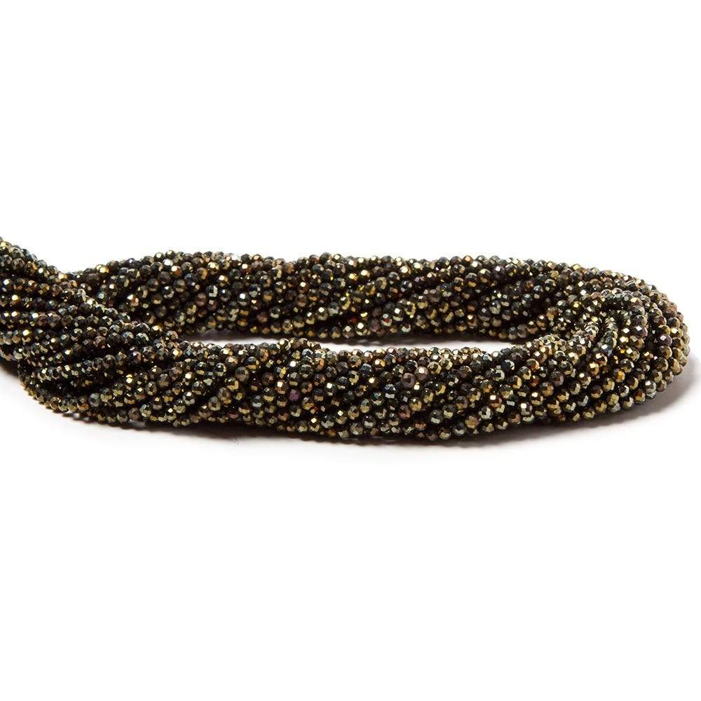 2mm Metallic Bronze Black Spinel Micro Faceted Rondelle Beads 13 inch 183 pcs (ONLINE ORDER ONLY)