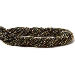 2mm Metallic Bronze Black Spinel Micro Faceted Rondelle Beads 13 inch 183 pcs (ONLINE ORDER ONLY)