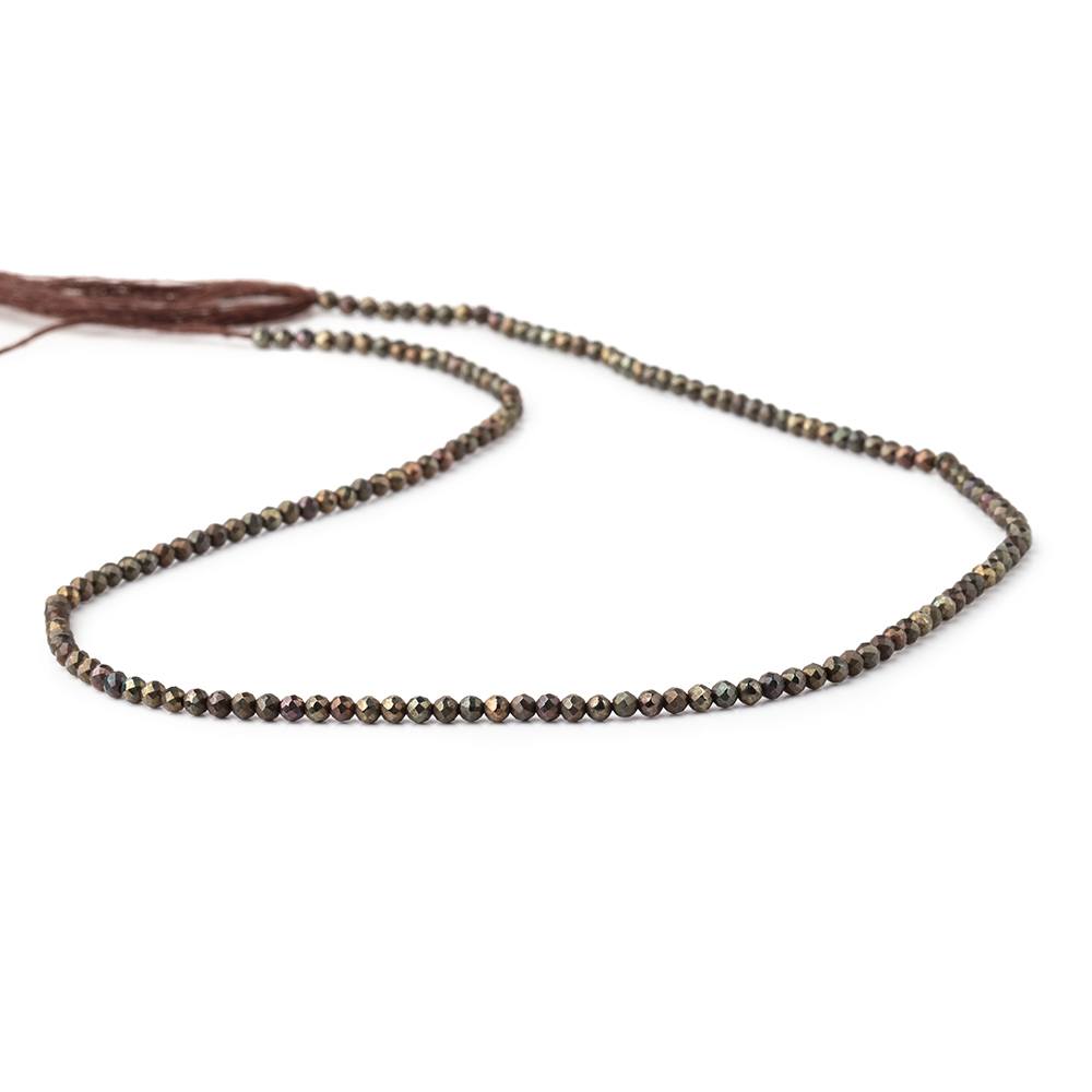 2mm Metallic Chocolate Black Spinel Micro Faceted Rounds 13 inch 183 beads (ONLINE ORDER ONLY)