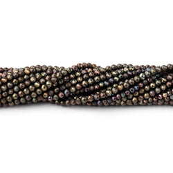 2mm Metallic Chocolate Black Spinel Micro Faceted Rounds 13 inch 183 beads (ONLINE ORDER ONLY)
