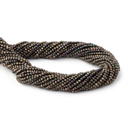 2mm Metallic Chocolate Black Spinel Micro Faceted Rounds 13 inch 183 beads (ONLINE ORDER ONLY)