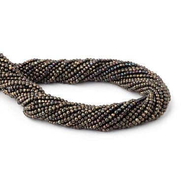 2mm Metallic Chocolate Black Spinel Micro Faceted Rounds 13 inch 183 beads (ONLINE ORDER ONLY)