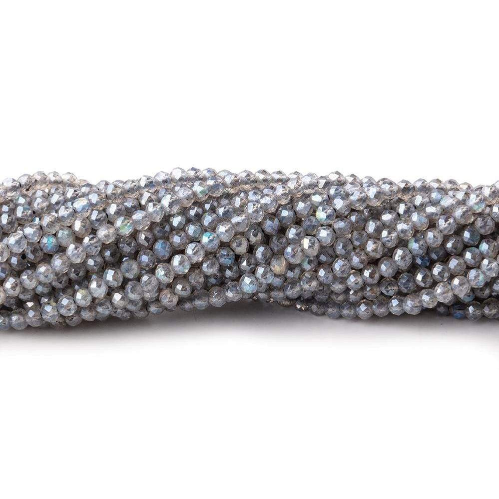 2mm Metallic Labradorite micro faceted rondelle beads 13 inch 170 pieces (ONLINE ORDER ONLY)