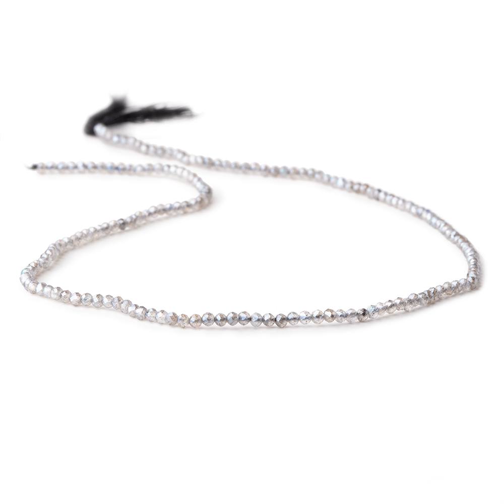 2mm Metallic Labradorite micro faceted rondelle beads 13 inch 170 pieces (ONLINE ORDER ONLY)