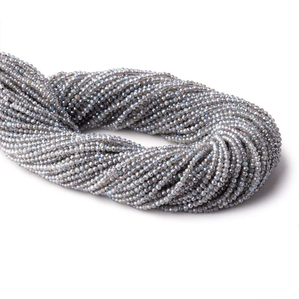 2mm Metallic Labradorite micro faceted rondelle beads 13 inch 170 pieces (ONLINE ORDER ONLY)