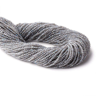 2mm Metallic Labradorite micro faceted rondelle beads 13 inch 170 pieces (ONLINE ORDER ONLY)