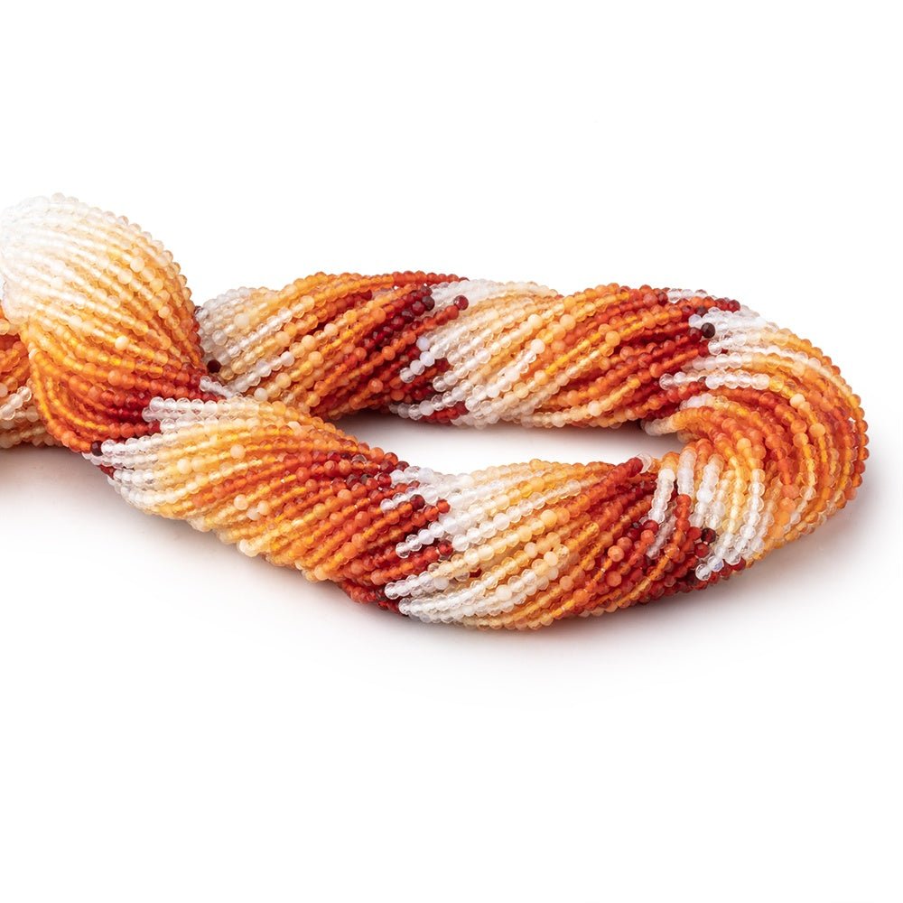 2mm Mexican Fire Opal Micro Faceted Rondelle Beads 12.25 inch 176 pieces (ONLINE ORDER ONLY)