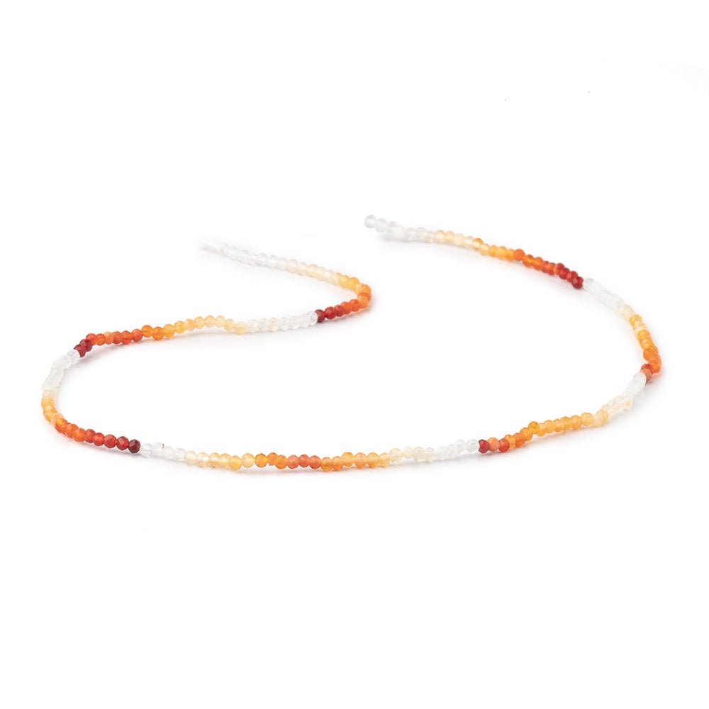 2mm Mexican Fire Opal Micro Faceted Rondelle Beads 12.25 inch 176 pieces (ONLINE ORDER ONLY)