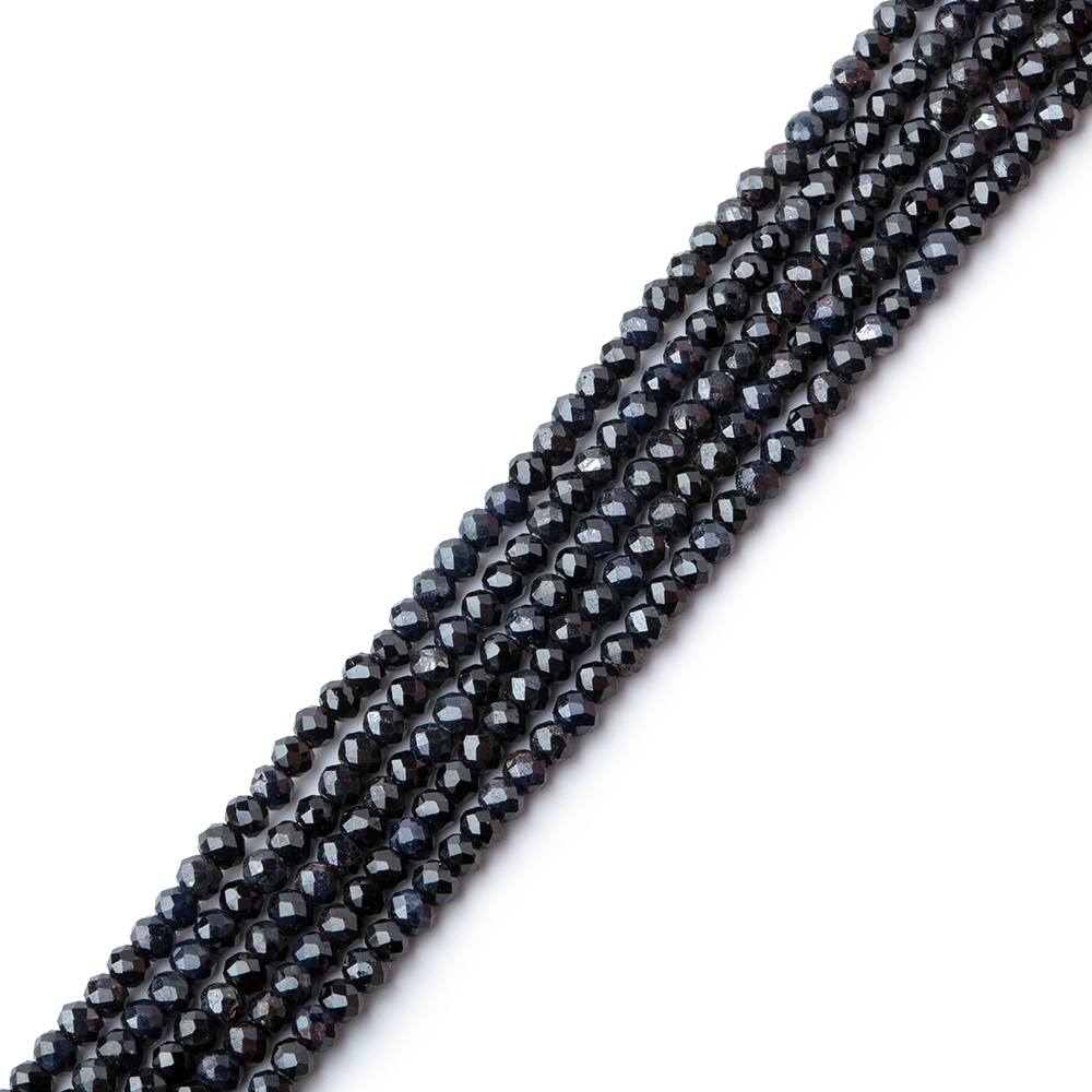 2mm Midnight Blue Sapphire Micro Faceted Rondelle Beads - set of 5 strands (ONLINE ORDER ONLY)