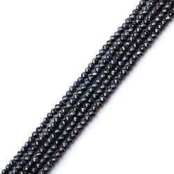 2mm Midnight Blue Sapphire Micro Faceted Rondelle Beads - set of 5 strands (ONLINE ORDER ONLY)