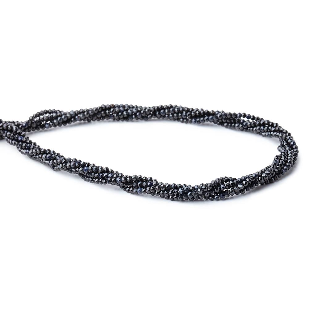 2mm Midnight Blue Sapphire Micro Faceted Rondelle Beads - set of 5 strands (ONLINE ORDER ONLY)