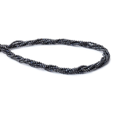 2mm Midnight Blue Sapphire Micro Faceted Rondelle Beads - set of 5 strands (ONLINE ORDER ONLY)