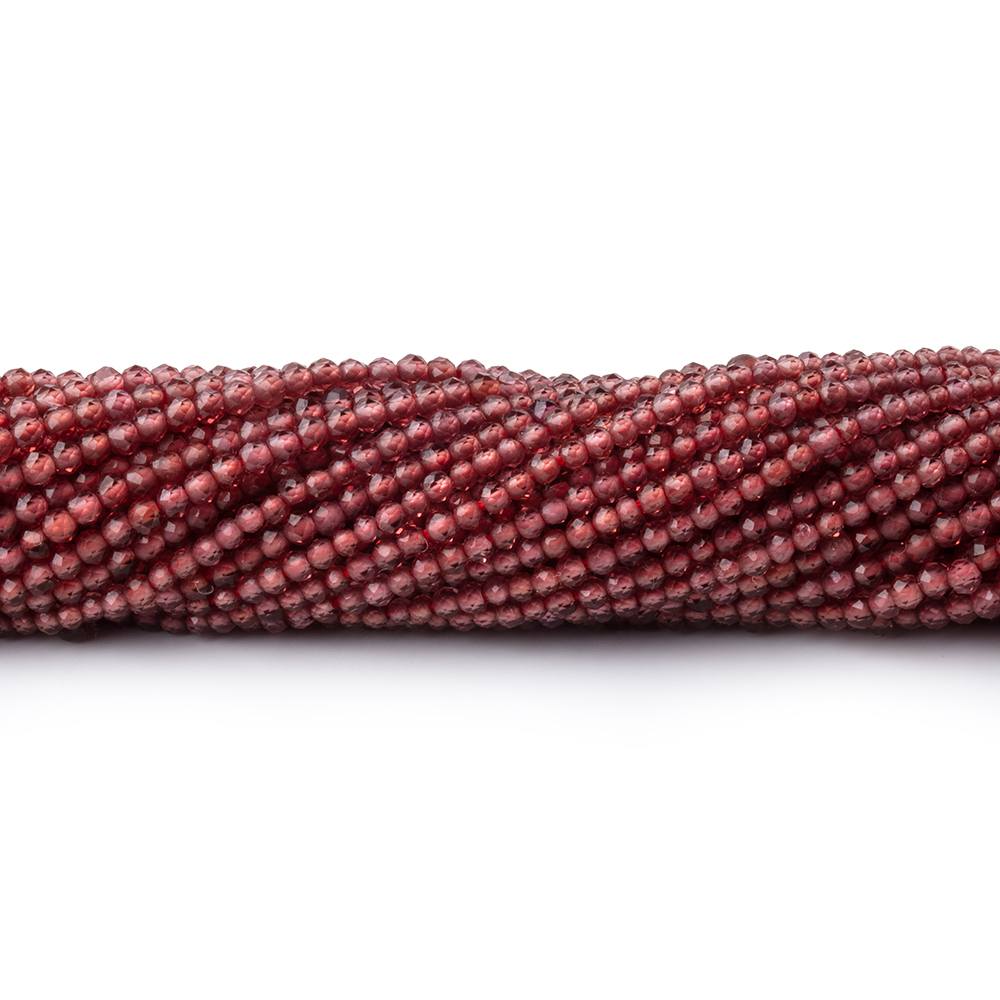 2mm Mozambique Garnet Micro Faceted Rounds 12.5 inch 200 Beads (ONLINE ORDER ONLY)