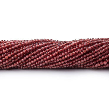 2mm Mozambique Garnet Micro Faceted Rounds 12.5 inch 200 Beads (ONLINE ORDER ONLY)