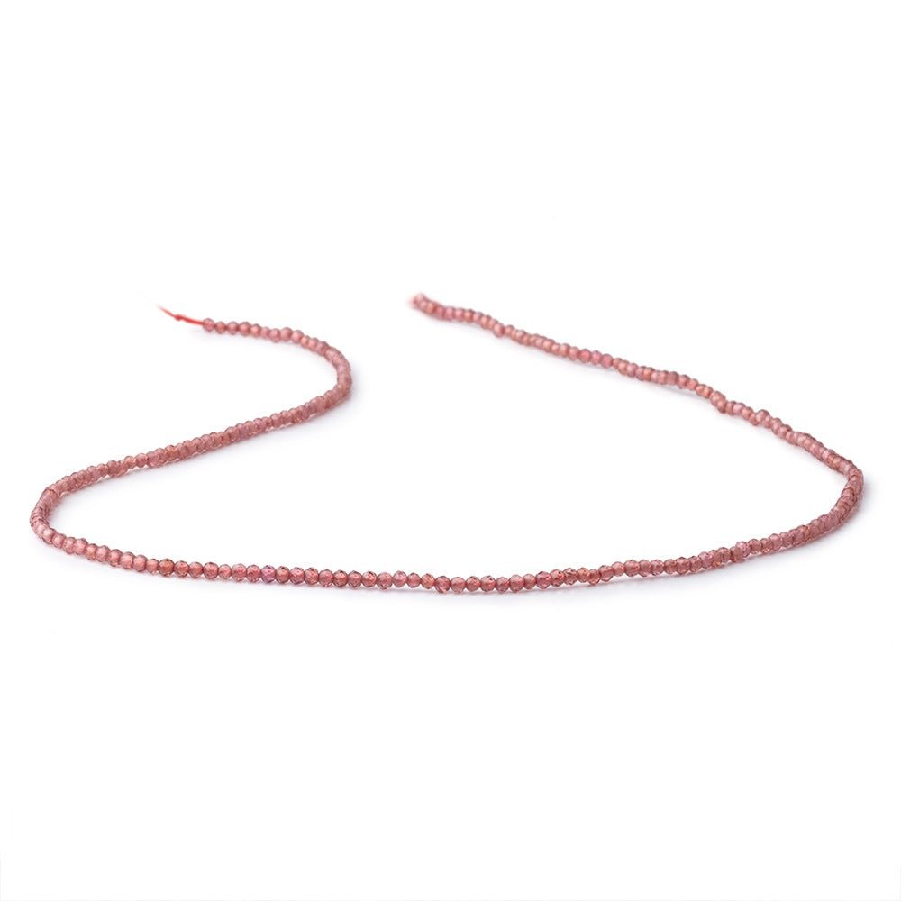 2mm Mozambique Garnet Micro Faceted Rounds 12.5 inch 200 Beads (ONLINE ORDER ONLY)