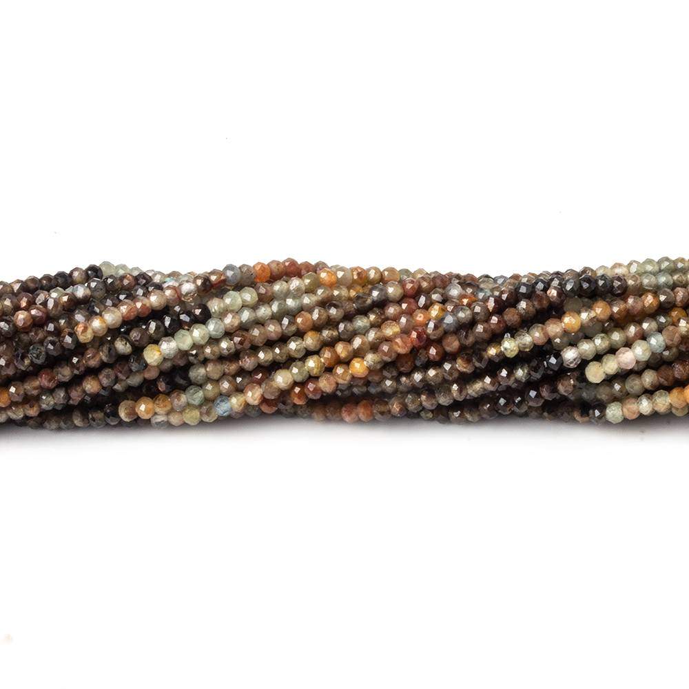 2mm Multi Brown Sapphire Micro Faceted rondelle beads 13 inch 200 pieces (ONLINE ORDER ONLY)