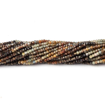 2mm Multi Brown Sapphire Micro Faceted rondelle beads 13 inch 200 pieces (ONLINE ORDER ONLY)