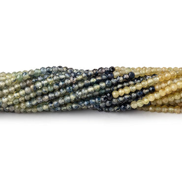 2mm Multi Color Fancy Sapphire Micro Faceted Rondelle Beads 12.5 inch 196 pieces AA (ONLINE ORDER ONLY)