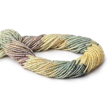 2mm Multi Color Fancy Sapphire Micro Faceted Round Beads 12.5 inch 200 pieces (ONLINE ORDER ONLY)