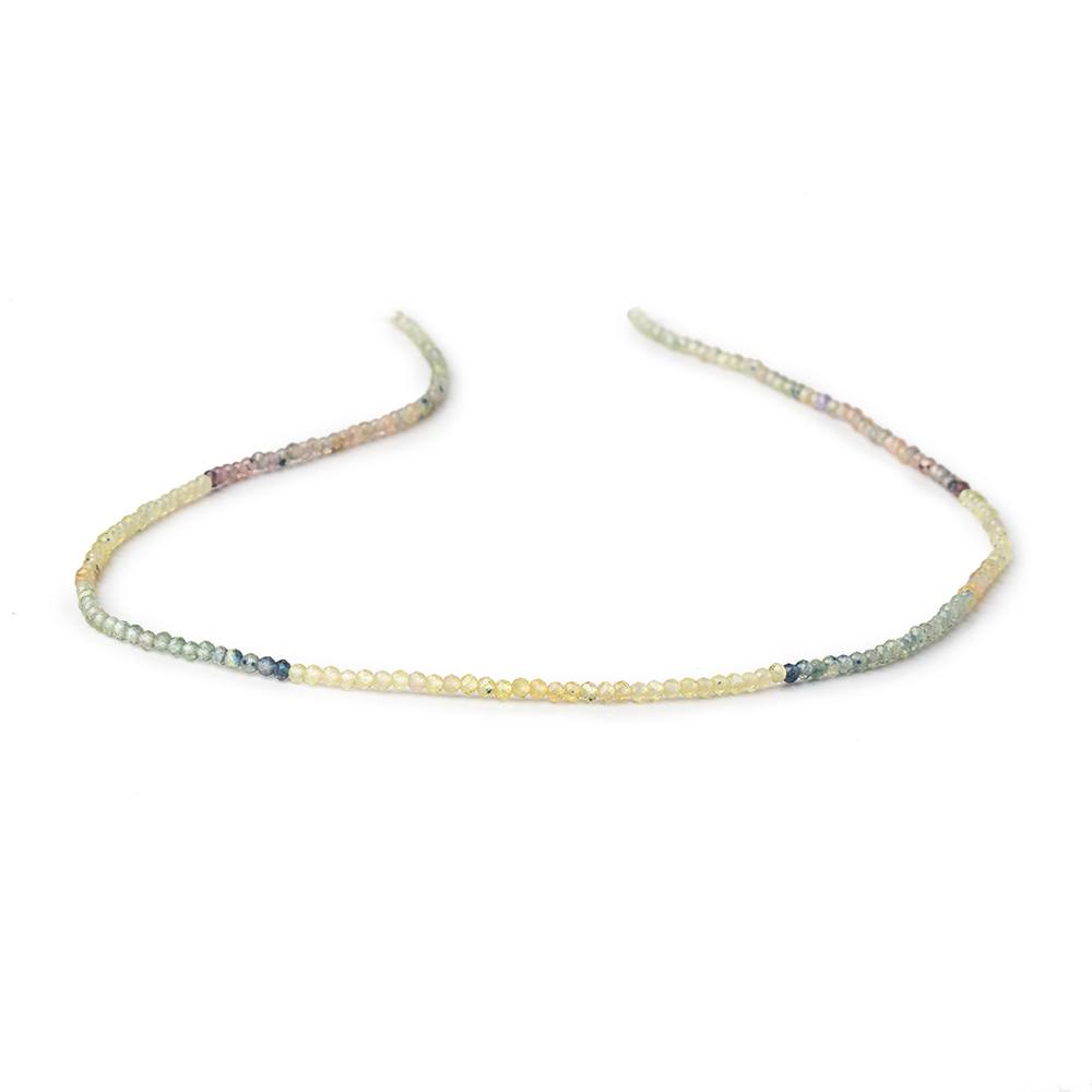2mm Multi Color Fancy Sapphire Micro Faceted Round Beads 12.5 inch 200 pieces (ONLINE ORDER ONLY)