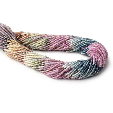 2mm Multi Color Sapphire Micro Faceted Rondelle Beads 12.5 inch 196 pieces AA (ONLINE ORDER ONLY)