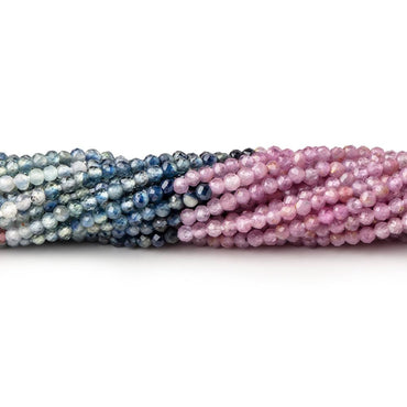 2mm Multi Color Sapphire Micro Faceted Rondelle Beads 12.5 inch 196 pieces AA (ONLINE ORDER ONLY)