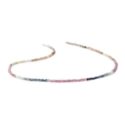 2mm Multi Color Sapphire Micro Faceted Rondelle Beads 12.5 inch 196 pieces AA (ONLINE ORDER ONLY)