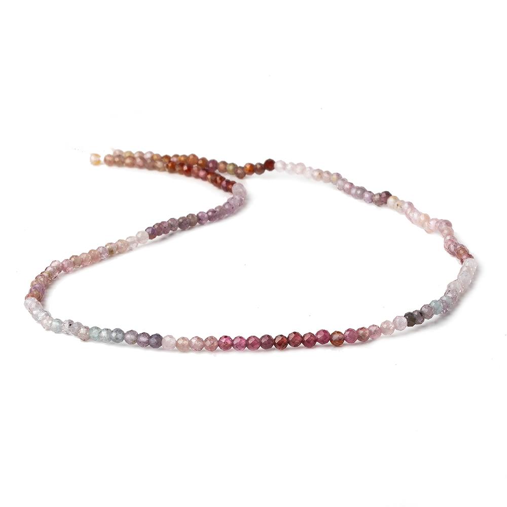 2mm Multi Color Spinel micro faceted round beads 12 inch 145 pieces AA (ONLINE ORDER ONLY)