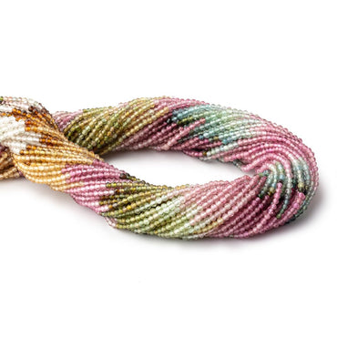 2mm Multi Color Tourmaline Micro Faceted Rondelle Beads 12.5 inch 190 pieces (ONLINE ORDER ONLY)