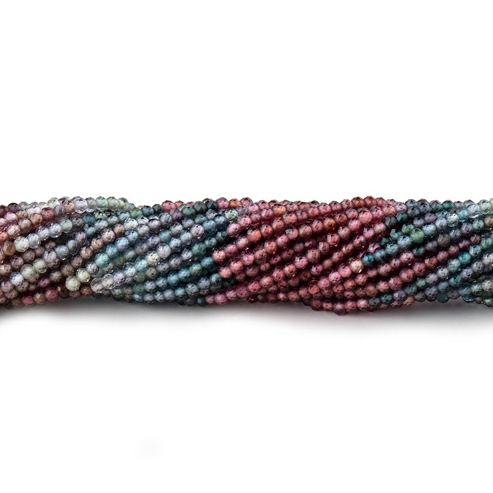 2mm Multi Gemstone Micro Faceted Rondelle Beads 12.5 inch 200 pcs AAA (ONLINE ORDER ONLY)