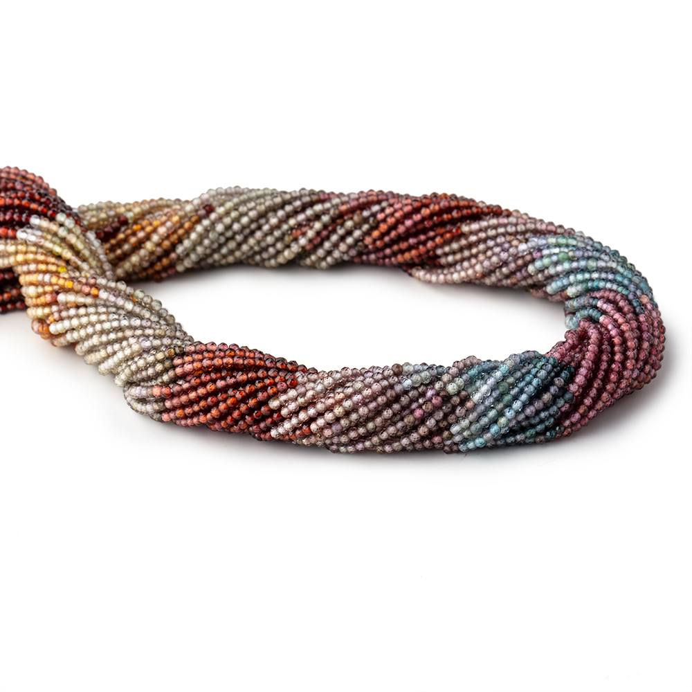 2mm Multi Gemstone Micro Faceted Rondelle Beads 12.5 inch 200 pcs AAA (ONLINE ORDER ONLY)